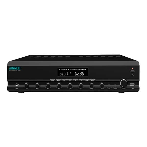 MP1000U 2 Zones Integrated Mixer Amplifier with Remote Paging