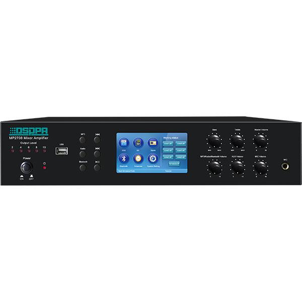 MP2708 80W 6 Zones Mixer Amplifier with SD/USB/Tuner/Bluetooth/Timer