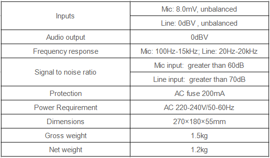 dynamic microphone specification