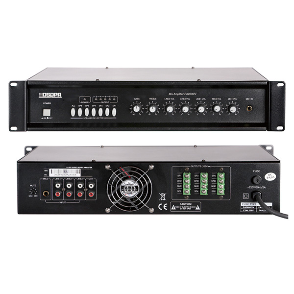 MP2012IV 6 Zones Mixer Amplifier with 2 Mic&3 Line Inputs