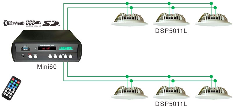 DSP5011L 6W 6.5 Inch Frameless Ceiling Speaker (8Ω)