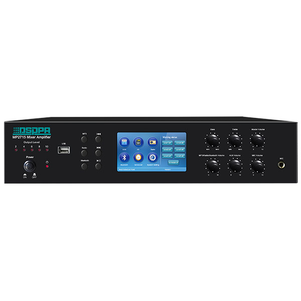 MP2715 150W 6 Zones Mixer Amplifier with SD/USB/Tuner/Bluetooth/Timer