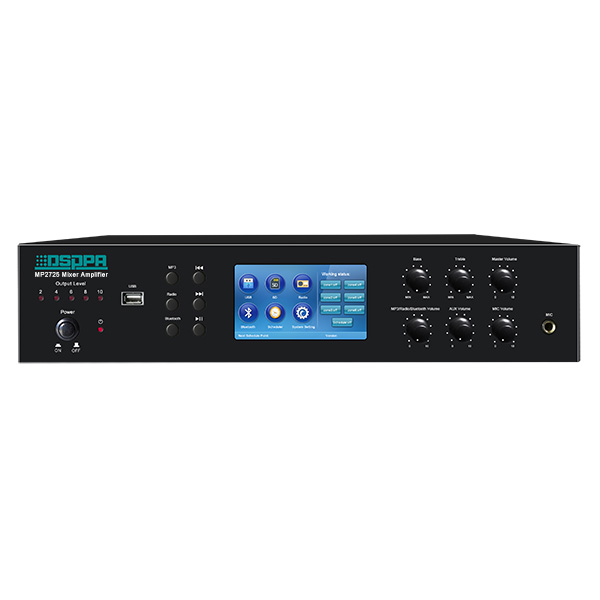 MP2725 250W 6 Zones Mixer Amplifier with Timer & USB & Tuner & Bluetooth