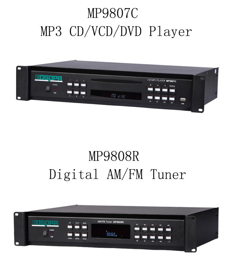 MP9807C, MP3 CD/ VCD/DVD Player and MP9808R, Digital AM/FM Tuner