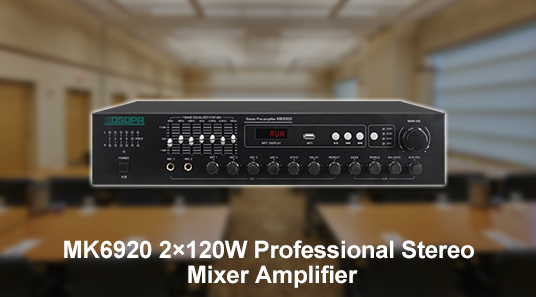 MK6920 2×120W Professional Stereo Mixer Amplifier
