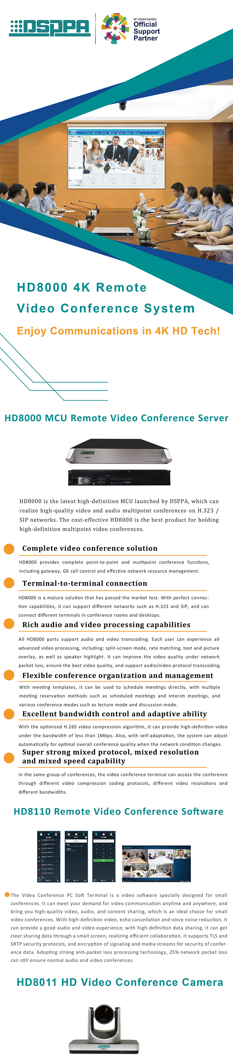 HD8000 MCU Video Conference Server