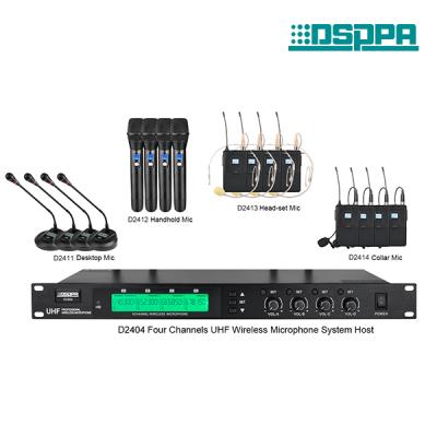D2404 D2441 D2442 D2443 D2444 Four Channels UHF Wireless Conference Microphone System