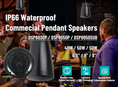 IP66 Waterproof Commecial Pendant Speakers DSP6030P DSP8050P DSP8050SUB