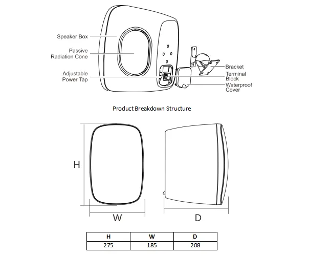 DSP6035 30W Outdoor Waterproof Wall-Mounted Speaker