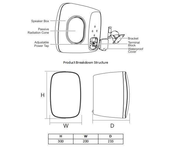 DSP6050 Outdoor Waterproof Wall Mounted Speaker