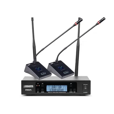 D7824PS True Diversity UHF Wireless Microphone System (Receiver×1+ Desktop Microphones×2)
