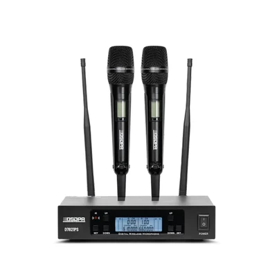 D7821PS True Diversity UHF Wireless Microphone System ( Receiver×1+Handheld Microphones×2 )